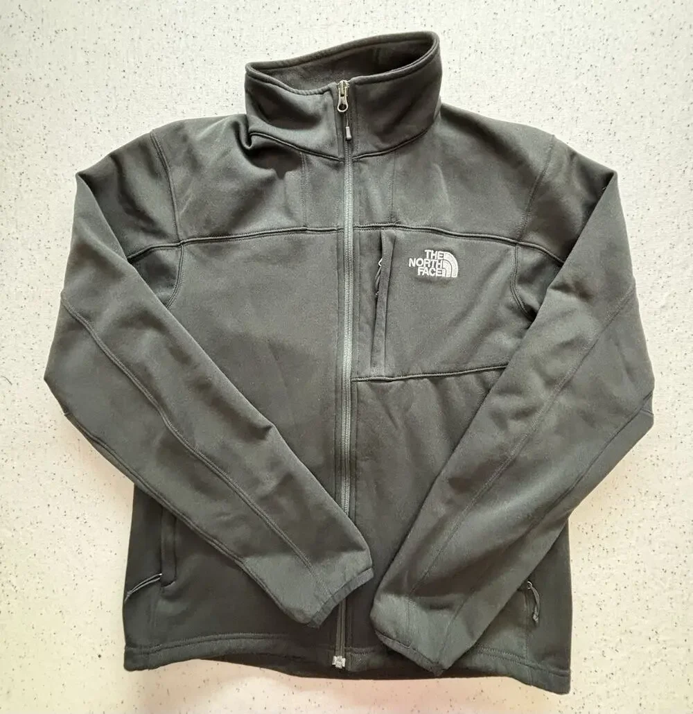 The North Face Ridgewall Softshell Jacket Mens Medium M Black Full Zip Fleece